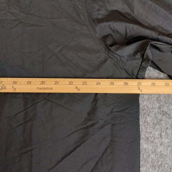 Nordstrom Women's XLarge Black Hooded Long Button Raincoat Nylon Blend Jacket - Picture 4 of 5